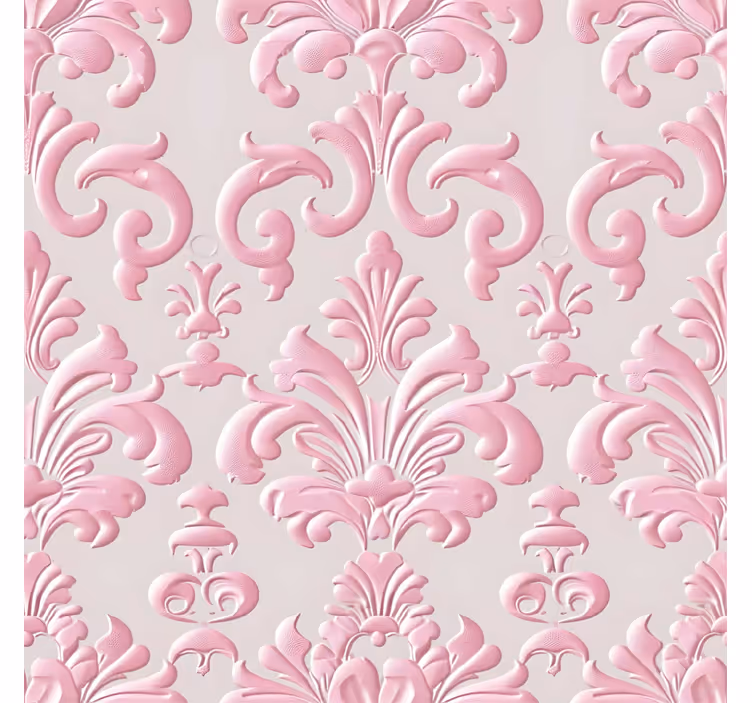 Papier peint baroque motif rose - TenStickers