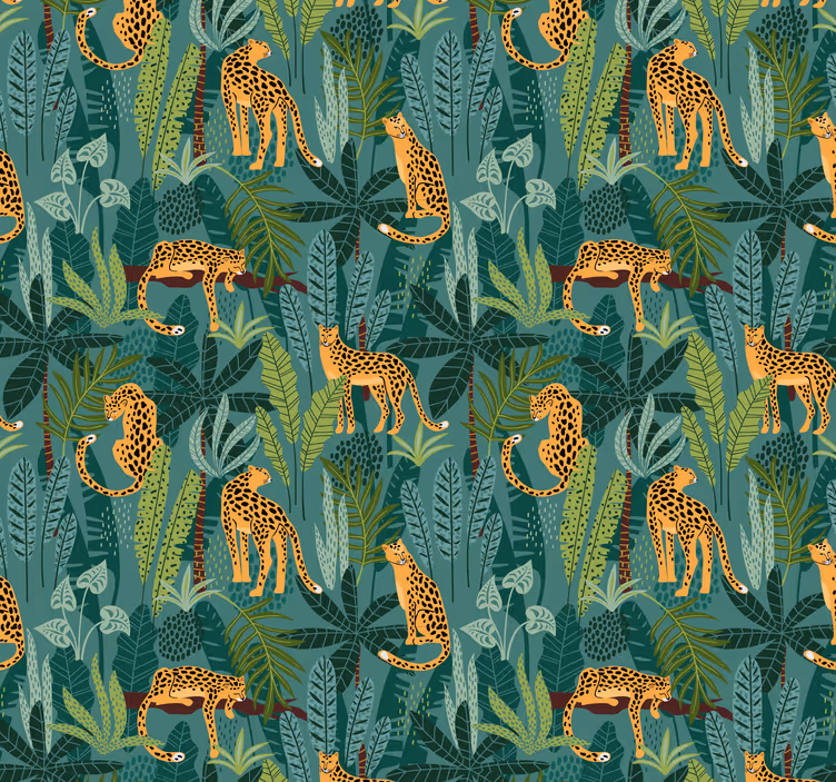 Papier peint jungle 3 léopard dans la jungle - TenStickers