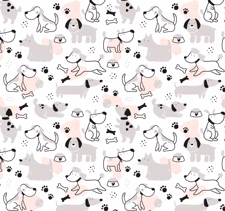 Papier peint chambre chiens gris - TenStickers