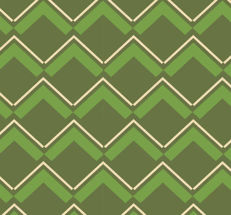 Papier peint vintage losanges fond vert - TenStickers