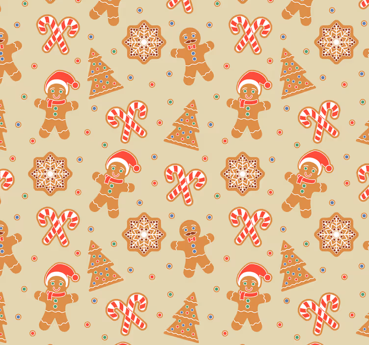 Papier peint salon Modèle de père noël en pain d'épice - TenStickers