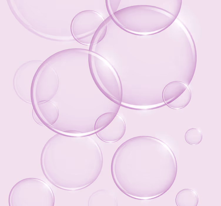 Papier peint à bulles rose pour enfants - TenStickers