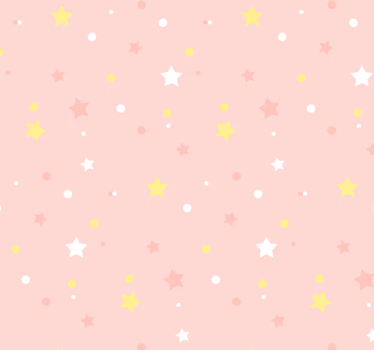 Papier peint étoiles fond rose - TenStickers