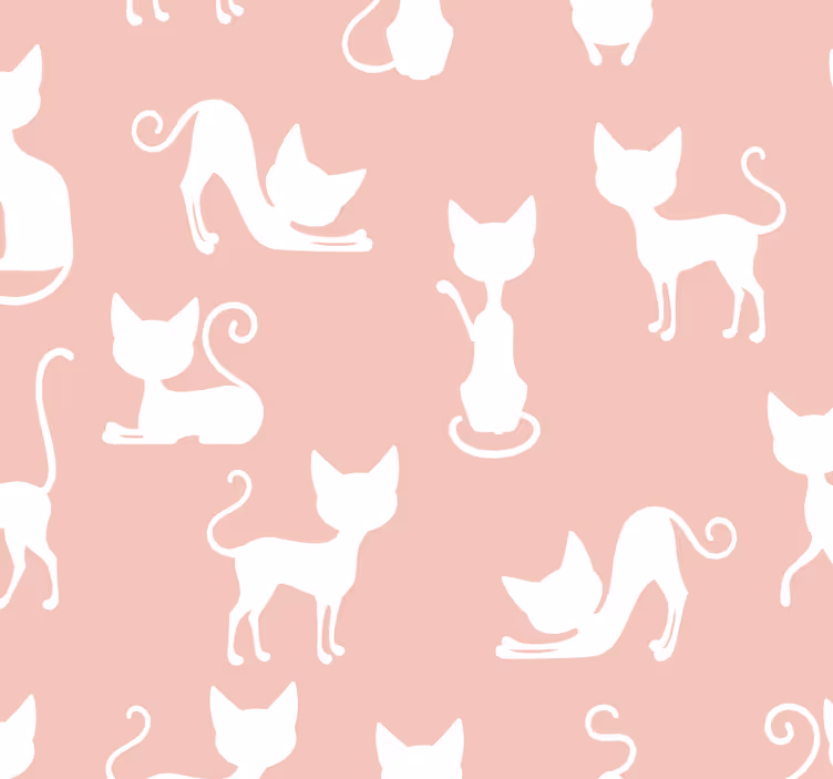 Papier peint chambre rose chats d'étirement abstraits - TenStickers