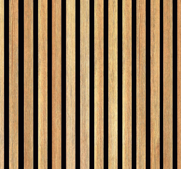Papier peint bois lattes en teck marron style bois - TenStickers
