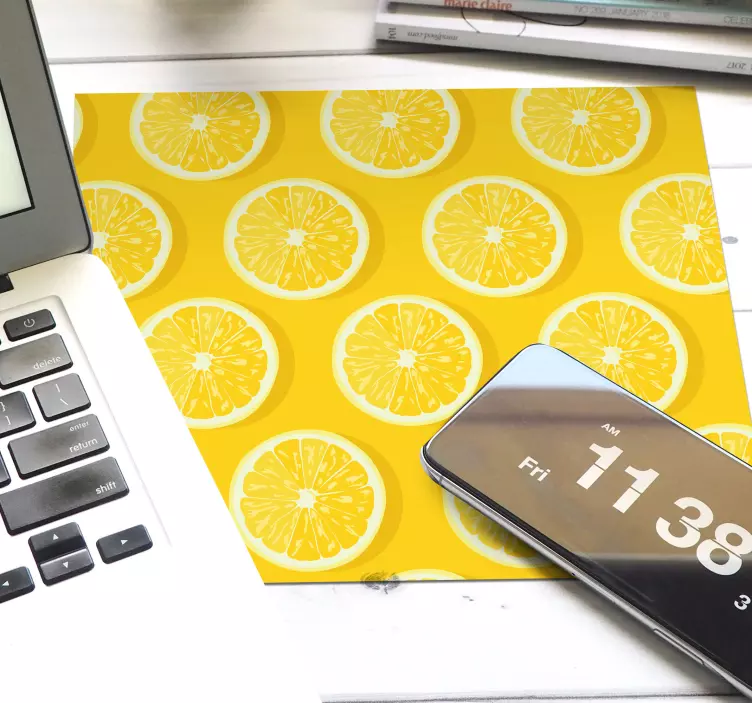 Tapis de souris motif inspiration de tranche de citron - TenStickers