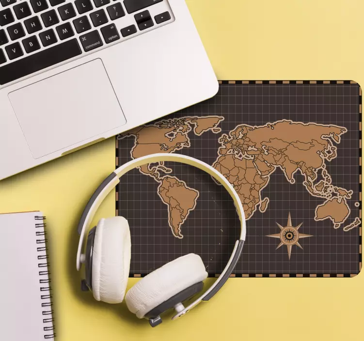 Tapis de souris carte du monde carte mondiale étendue - TenStickers