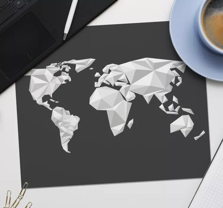 Tapis de souris carte du monde en style polygonal - TenStickers
