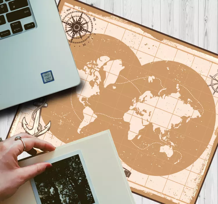 Tapis de souris carte du monde marine - TenStickers