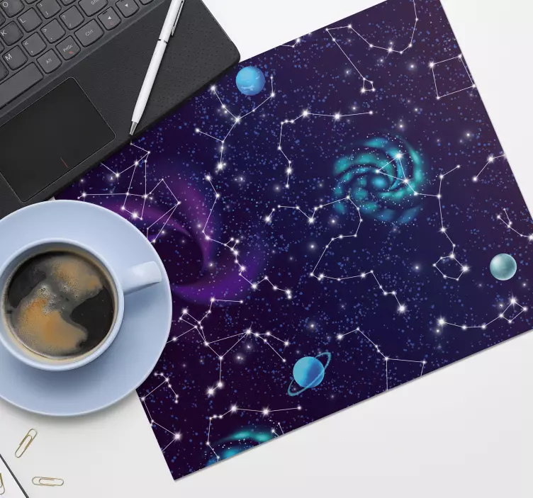 Tapis de souris carte du monde univers étoilé - TenStickers