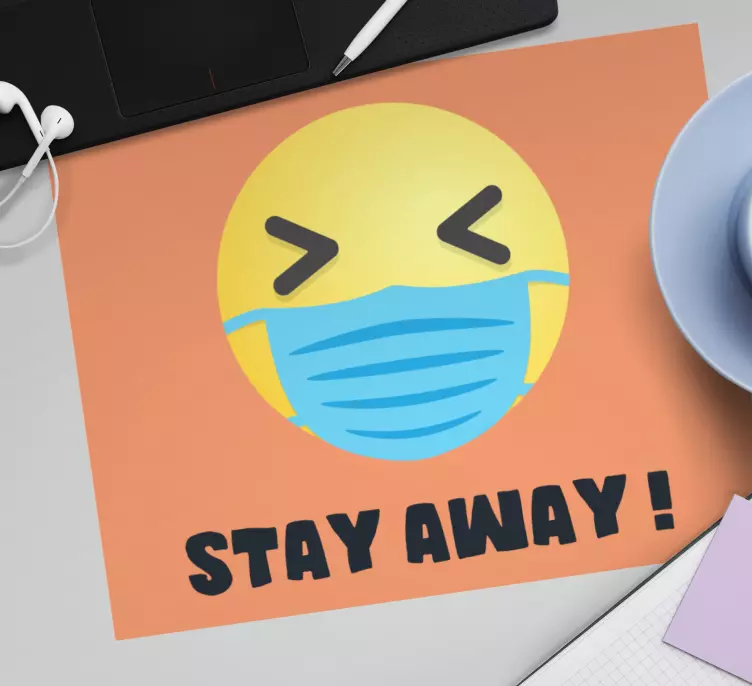 Tapis de souris citation emoji avec masque - TenStickers