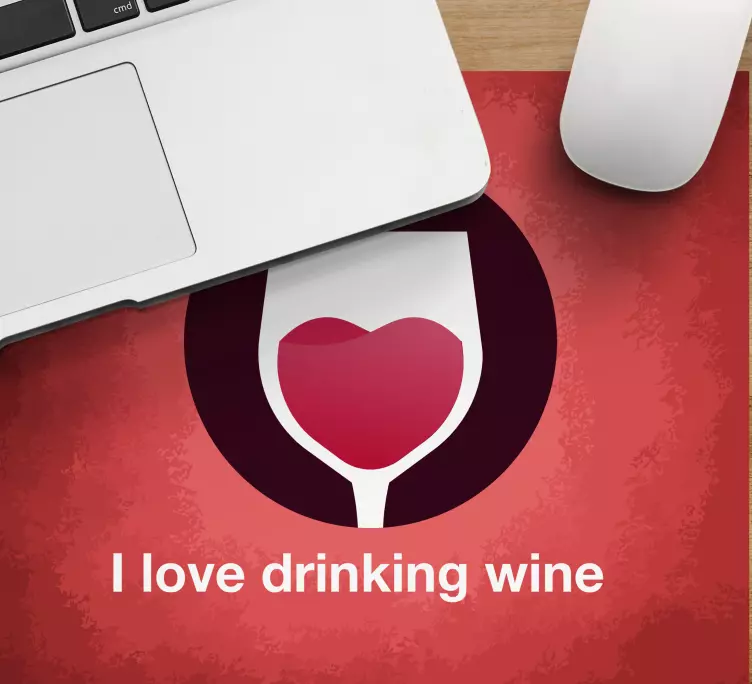 Tapis de souris citation symbole cœur verre à vin - TenStickers