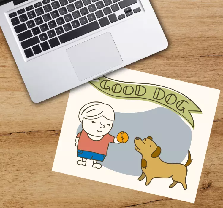 Tapis de souris enfant jouant heureux - TenStickers