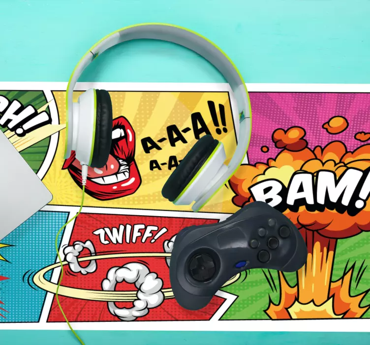 Tapis de souris gamer art d'explosion de bande dessinée - TenStickers