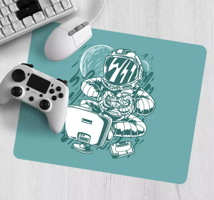 Tapis de souris gamer astronaute jouant à la console - TenStickers