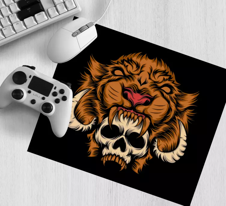 Tapis de souris gamer crâne d'animal féroce - TenStickers