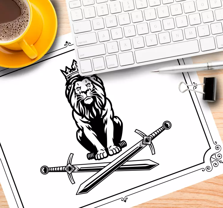 Tapis de souris emblème du lion royal - TenStickers