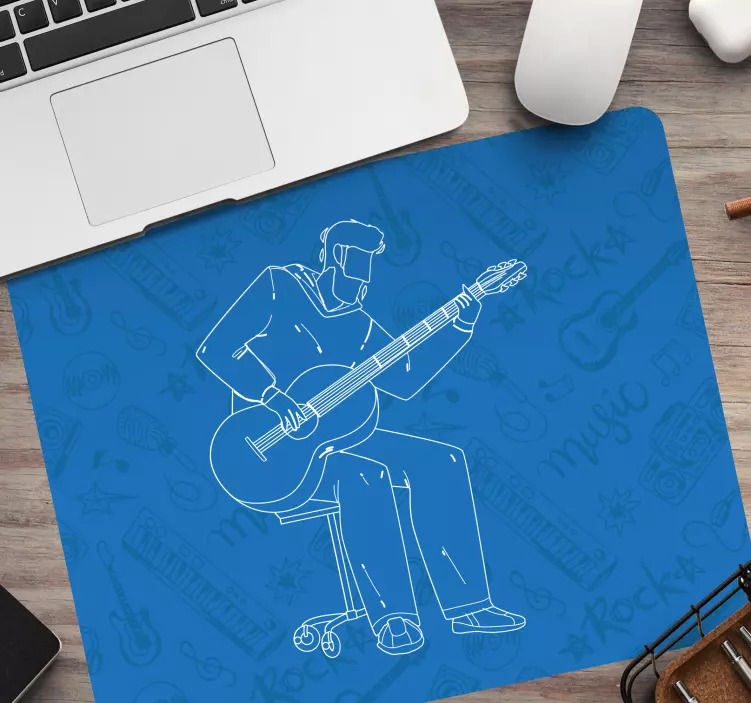 Tapis de souris gamer musicien jouant de la guitare - TenStickers