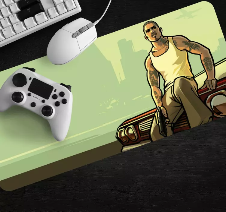 Tapis de souris gamer personnage urbain en action - TenStickers