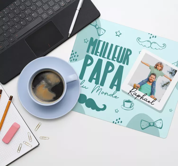 Tapis de souris meilleur papa personnalisable - TenStickers