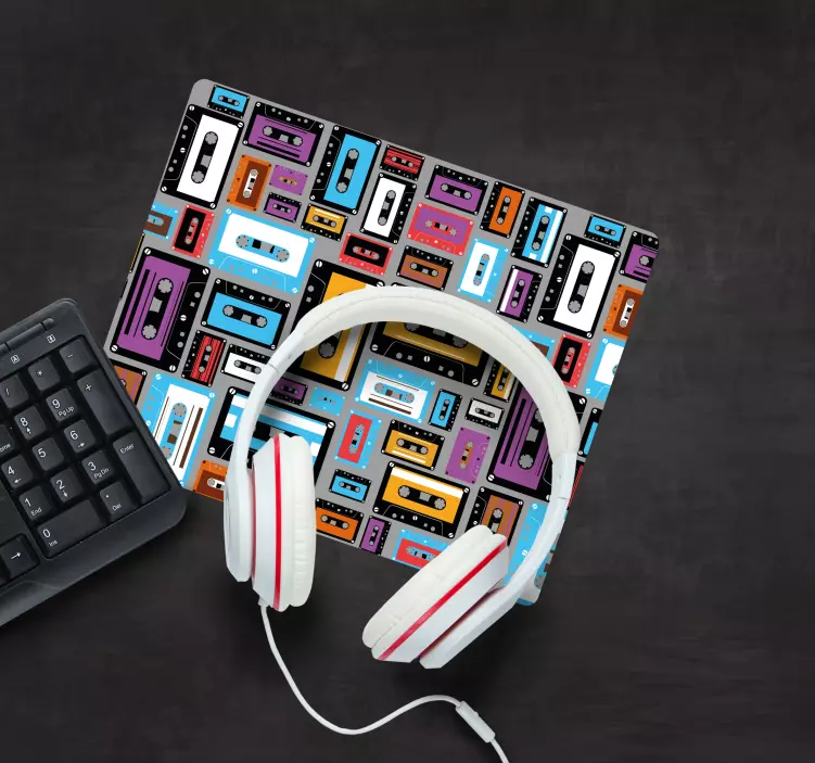 Tapis de souris motif arrangement de cassettes colorées - TenStickers