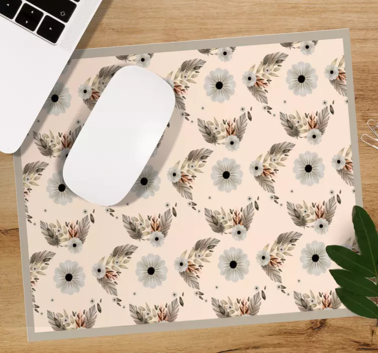 Tapis de souris motif arrangement de feuilles florales - TenStickers