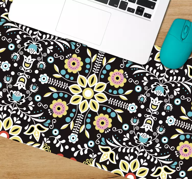Tapis de souris motif art floral élégant - TenStickers