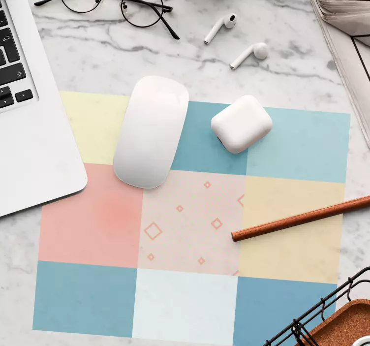 Tapis de souris motif carrés géométriques vibrants - TenStickers
