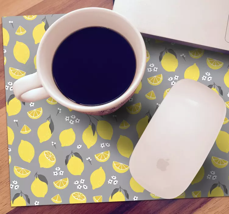 Tapis de souris motif citron sur surface - TenStickers