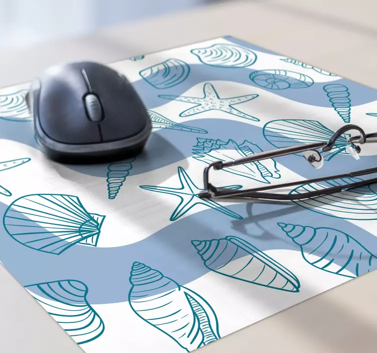Tapis de souris motif coquillages - TenStickers