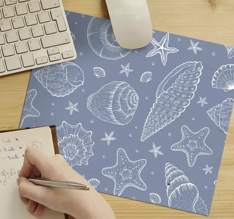Tapis de souris motif coquillages et étoiles - TenStickers