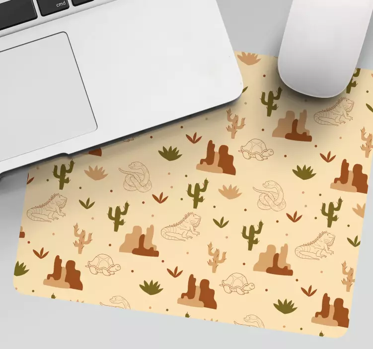Tapis de souris motif créatures et plantes du désert - TenStickers