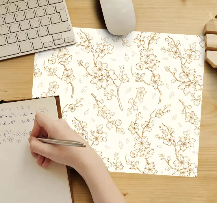 Tapis de souris motif dessin floral - TenStickers