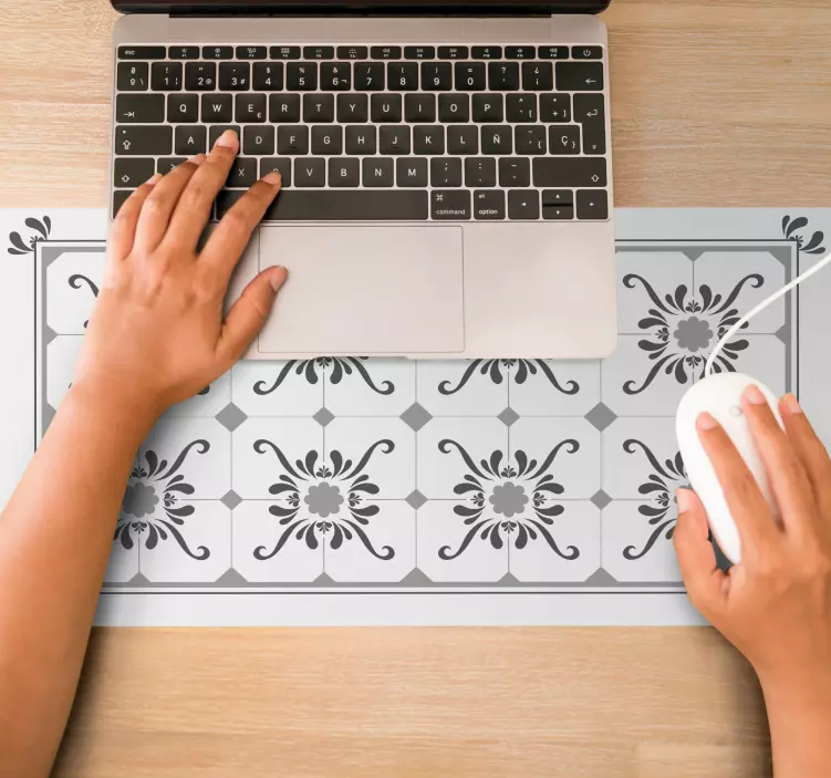 Tapis de souris motif élément floral élaboré - TenStickers