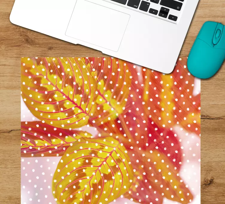 Tapis de souris motif feuilles colorées - TenStickers