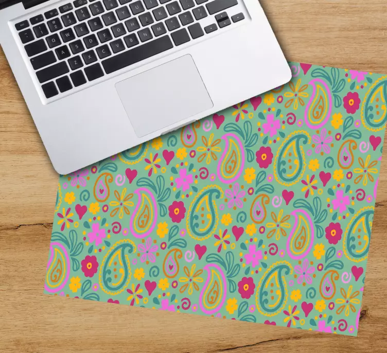 Tapis de souris motif fleuri coloré paisley - TenStickers