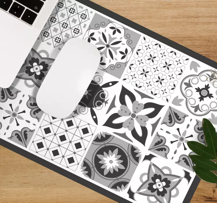 Tapis de souris motif floral géométrique - TenStickers