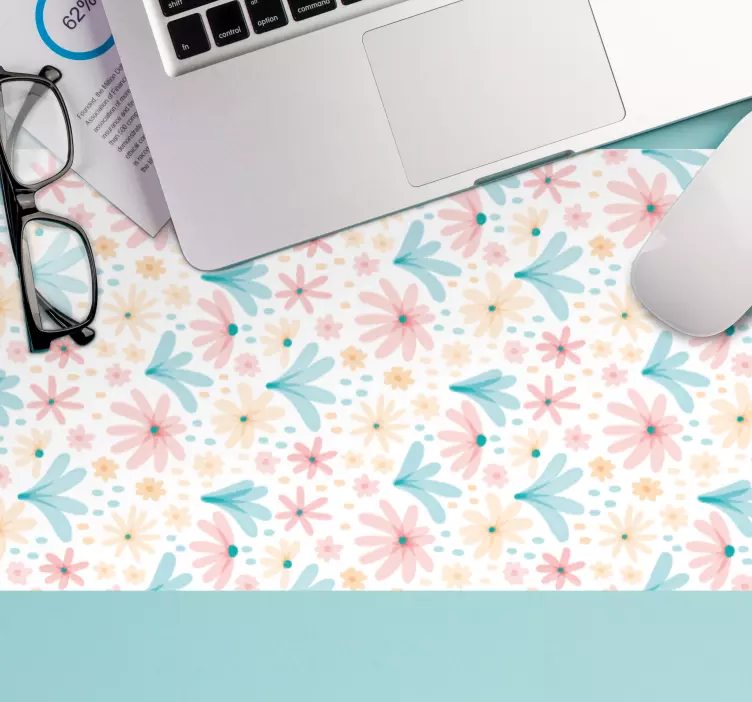 Tapis de souris motif floral pastel - TenStickers