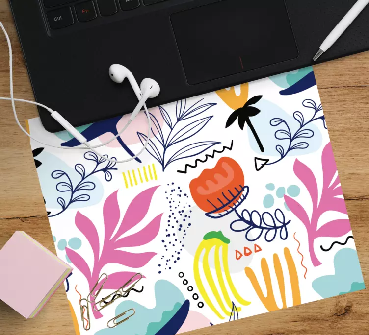 Tapis de souris motif formes florales vibrantes - TenStickers