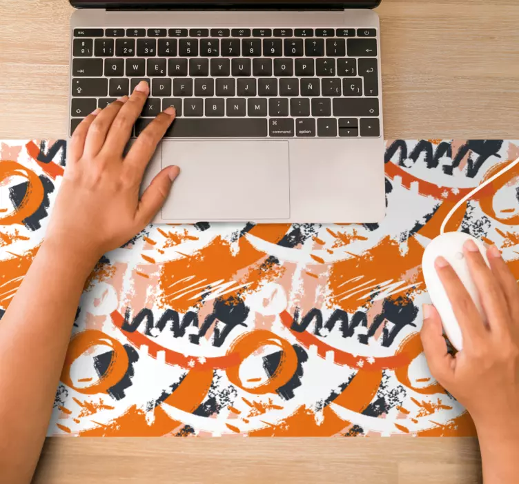 Tapis de souris motif formes orange abstraites - TenStickers