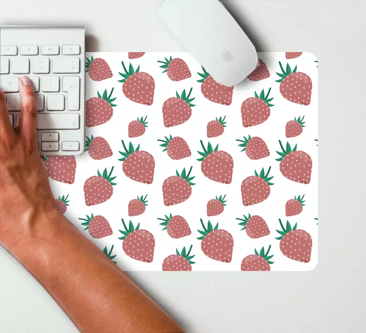 Tapis de souris motif fraises ludiques - TenStickers
