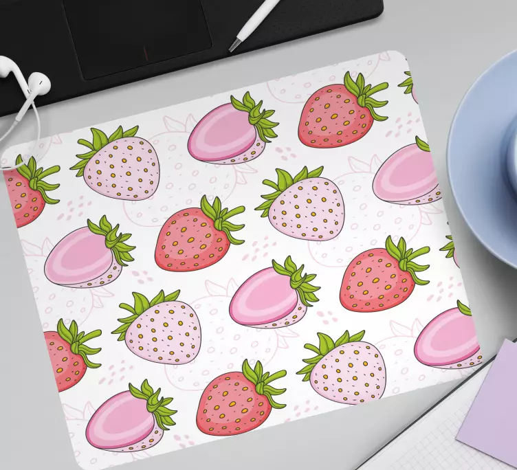 Tapis de souris motif fraises mignonnes - TenStickers