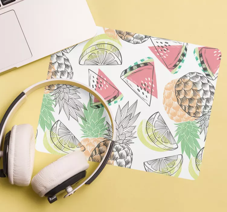 Tapis de souris motif fruits tropicaux - TenStickers