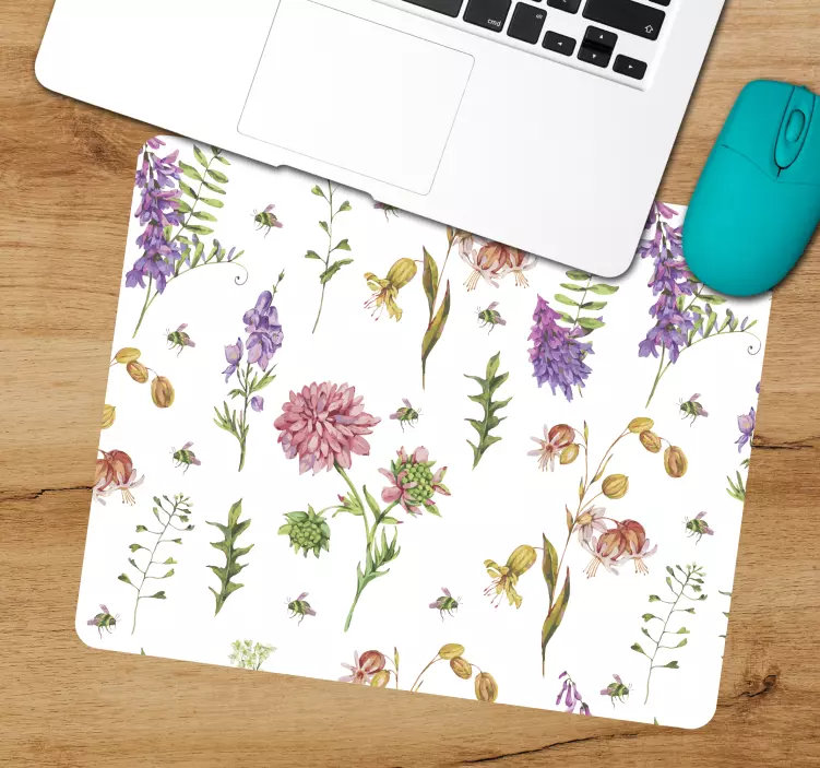 Tapis de souris motif imprimé botanique floral - TenStickers