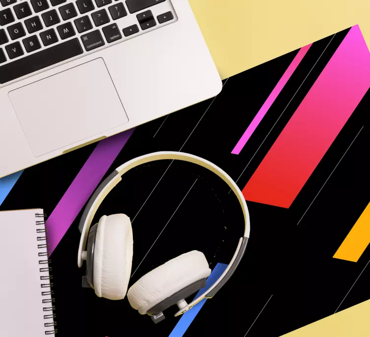 Tapis de souris motif lignes géométriques vibrantes - TenStickers