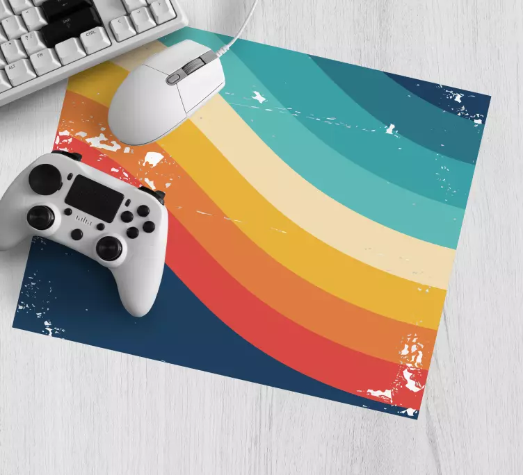 Tapis de souris motif rayures ondulées colorées - TenStickers