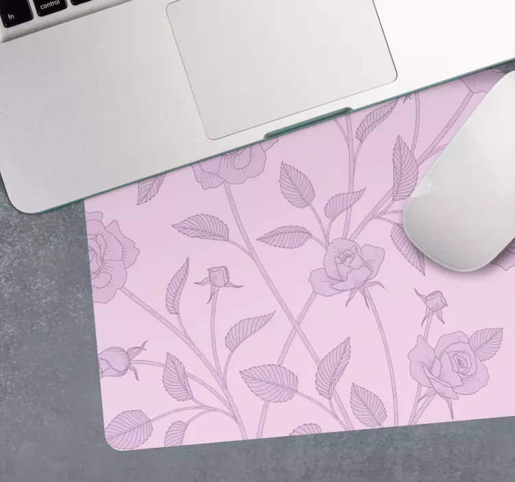 Tapis de souris motif rose florale abstraite - TenStickers