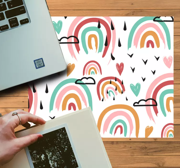 Tapis de souris motif superpositions arc-en-ciel colorées - TenStickers