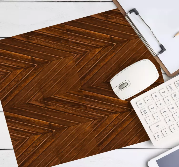 Tapis de souris motif texture bois en chevrons - TenStickers