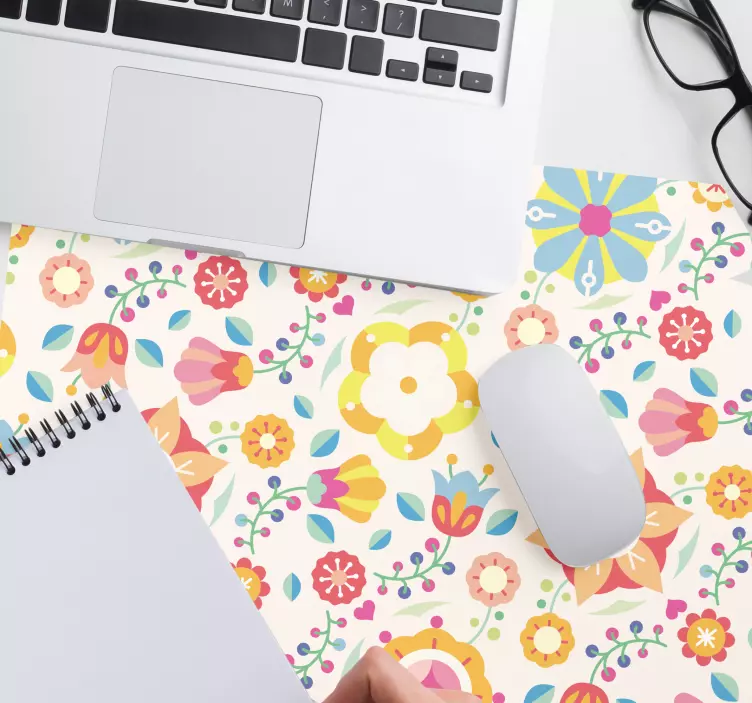 Tapis de souris motif texture inspirée des fleurs - TenStickers